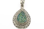 Vintage 925 Sterling Silver Druzy Quartz Pendant