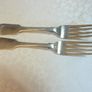 PRICE DROP Pair of Georgian Irish Sterling Silver Dining Forks, Hallmarked Dublin 1826, 157g Image 5
