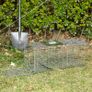 Folding capture cage trap for small animals like rats and mice - 2 doors handle 66 x 24 x 30.5 cm grey steel Image 3