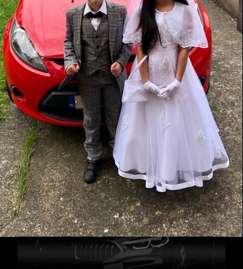 Stunning twin communion outfits