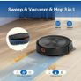 Robot Vacuum Cleaner with Mop: 5000Pa 3-in-1 Robotic Vacuum with Gyroscope Navigation, APP & Alexa Control, Quiet & Slim Auto-Recharge Robot Hoover Ideal for Pet Hair, Hard Floors and Carpets Image 2
