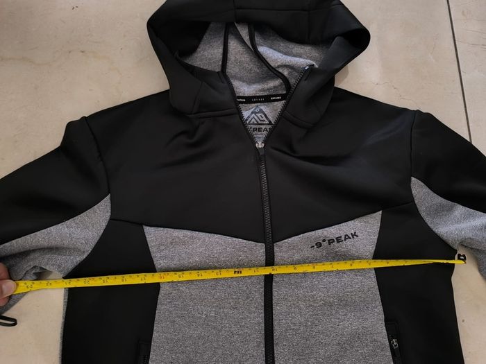 hoodie men 9 Peak Black Grey Full Zip Hooded Sports Jacket Outdoor Hoodie Size Medium