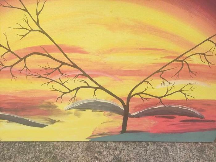 XL Acrylic Sunrise on stretched canvas