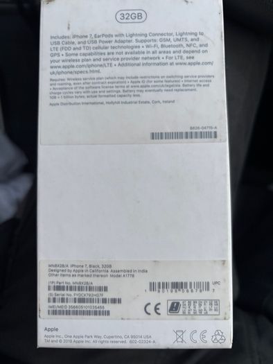 Apple Iphone 7 Black 32GB, battery health 95%