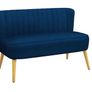 Sofa Retro Design 2-Seater Sofa, Wood Legs, 117 cm x 56.5 cm x 77 cm, Dark Green Image 2