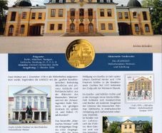 Germany. Deutsche Post sheet commemorating Classical Weimar Heritage Site with details in German with stamps commemorating site