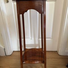 Vintage Solid Oak Plant Stand/Jardiniere Table - Two Tier