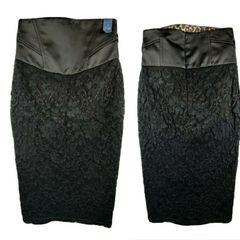 River Island black lace High waist midi skirt size UK8 EU36 Postage included