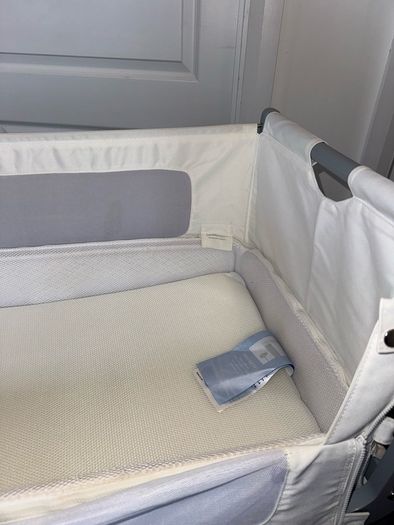 Snuzpod 3 Bedside Crib Grey and Mattress and Accessories