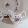 Vintage Queen Anne  9 piece Tea Set Pink Floral Gold Bone China Image 3