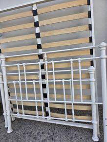 4ft 6 white metal bed frame