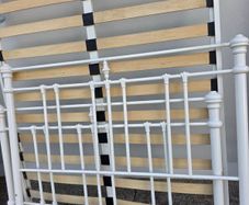 4ft 6 white metal bed frame