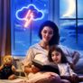 Neon Sign, Acrylic Cloud Lightning Led Neon Light Wall Light Led Wall Decor, Battery or USB Powered Light Up Acrylic Neon Sign for Bedroom, Kids Room, Bar, Party, Christmas (FREE POSTAGE) Image 2