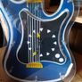 Vintage Blue Neon Light Clock Guitar Image 2