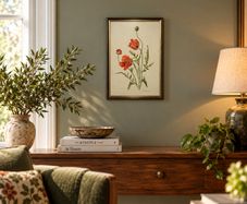 Original Elizabeth A. McEwen RUA - Botanical Watercolour - Poppies