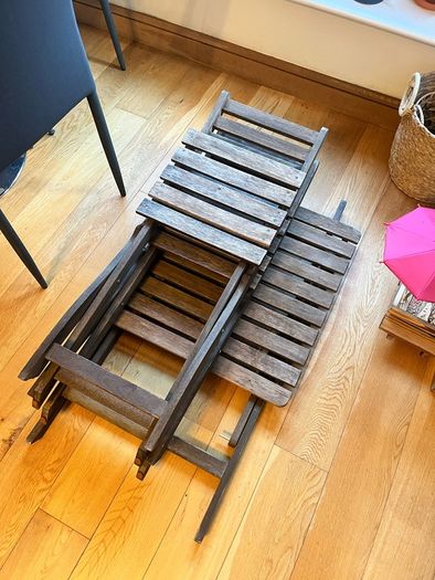 IKEA ASKHOLMEN Outdoor Table and 2 Folding Chairs Set  Good condition