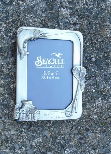 Vintage Seagull Pewter picture frame, Fishing themed frame, Picture frame, Home decor
