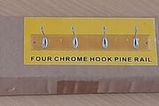 Four Chrome Hook Pine Coat Rail (Brand New &amp; Unopemed)