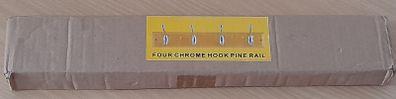 Four Chrome Hook Pine Coat Rail (Brand New & Unopemed)