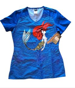 Disney Tooniforms Little Mermaid Medical Scrubs Top