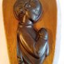 Vintage Brass & Wood Religious Plaque Image 2