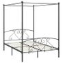 Canopy Bed Frame Grey Metal 160x200 cm Image 5