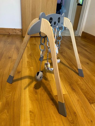 Wooden Baby Play Gym + Hanging Toys