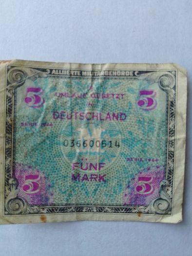 German 5 Mark Banknote