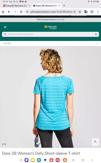 Womens Dare2B Quick Dry TShirt - Size 12 - Fiery Coral - BNWT RRP 30