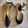 Navy Low Wedge Espadrille Sandals. EU 41/UK 8 Image 4