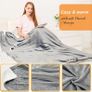 Electric Heated Blanket Throw Flannel Sherpa Fast Heating 180x130cm, 10 Heat Levels & Up-to-9-Hours Auto-Off Timer & LED Display, for Home Office Use, Machine Washable, ETL Certified, Grey Image 4