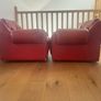Red Leather Armchairs Image 5