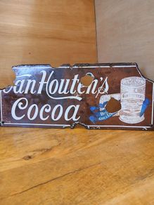 Van Houtens cocoa enamel sign