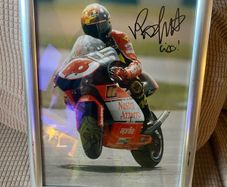 Autographed  Rossi 125cc Motorbike Picture