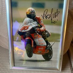 Autographed  Rossi 125cc Motorbike Picture