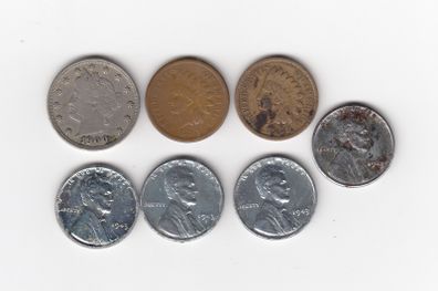 USA, 7 x  coins  (no. 494)