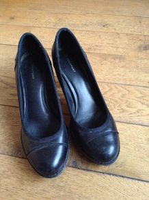 Rockport Black leather court shoes
