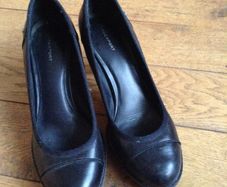 Rockport Black leather court shoes