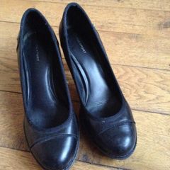 Rockport Black leather court shoes