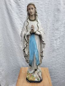 our lady statue 33".needs a little work and painting