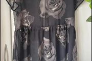 top vero Moda brown floral peplum top size small