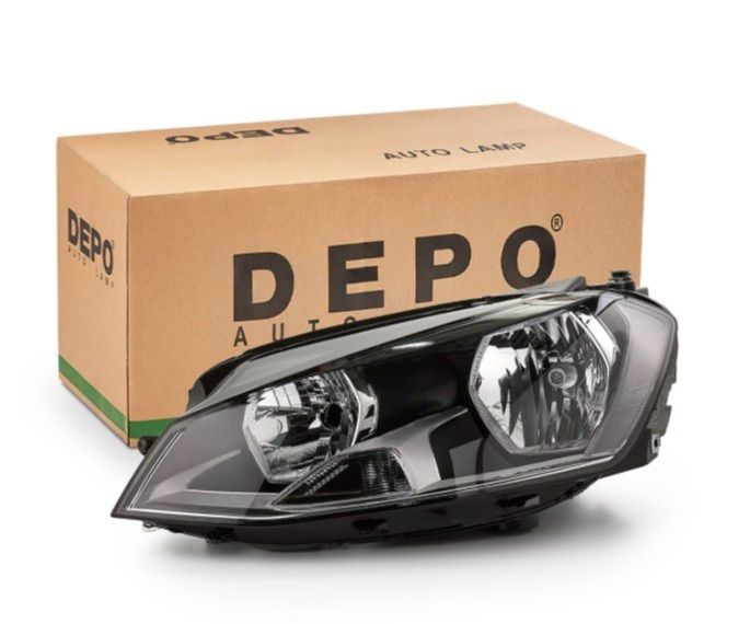 ABAKUS Halogen Passenger side / Left side Headlight for VW Golf MK7