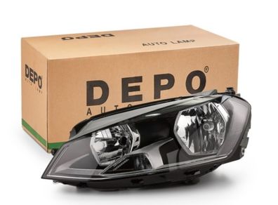 ABAKUS Halogen Passenger side / Left side Headlight for VW Golf MK7