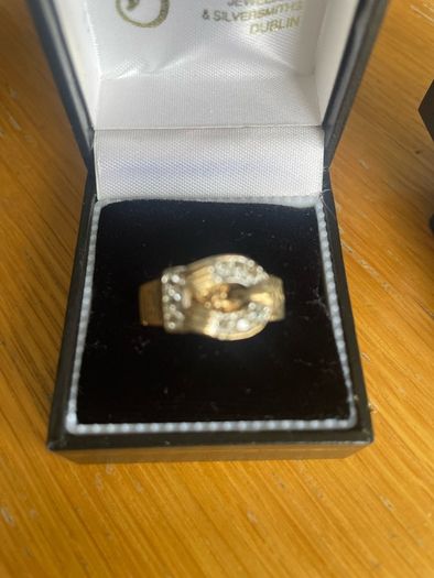 9ct gold mens buckle ring