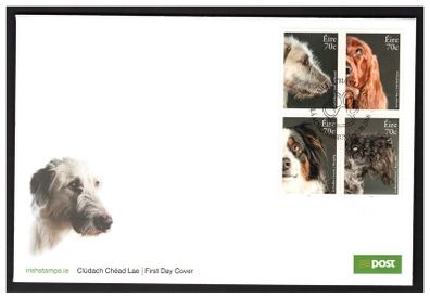 2016 Ireland Dogs (Irish Wolfhound, Irish red Setter, Sheepdog & Kerry Blue) Commemorative Stamps An Post First Day Cover (FDC)