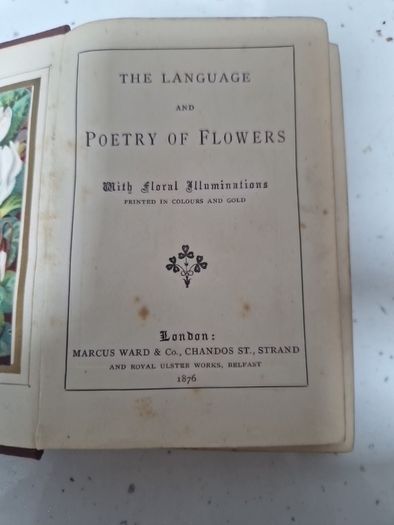 language of poetry of flowers antique book