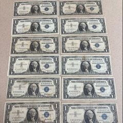 USA 1957 Dollar Silver certificate Banknotes lot of 12