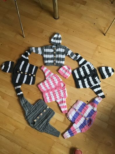 Baby cardigan and hat sets