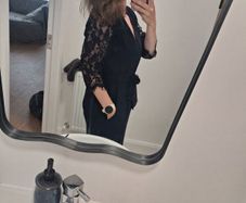 Monsoon Navy Estella Lace Detail Jumpsuit (With Pockets!)