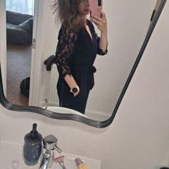 Monsoon Navy Estella Lace Detail Jumpsuit (With Pockets!)